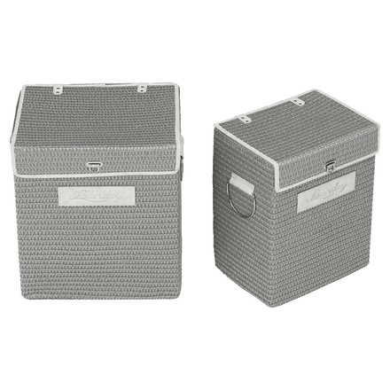 Koš prádelní Autronic polypropylen, papír a látka, šedý, cena za sadu 2 ks (DT3028 GREY)