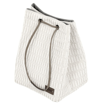 Koš prádelní Autronic polyester a papír, stahovací, barva bílá (DT3027 WT)