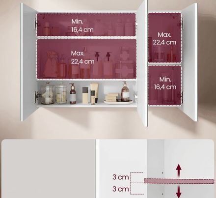 Zrcadlo Autronic mdf, bílá, AZR-E1132 WT (2)