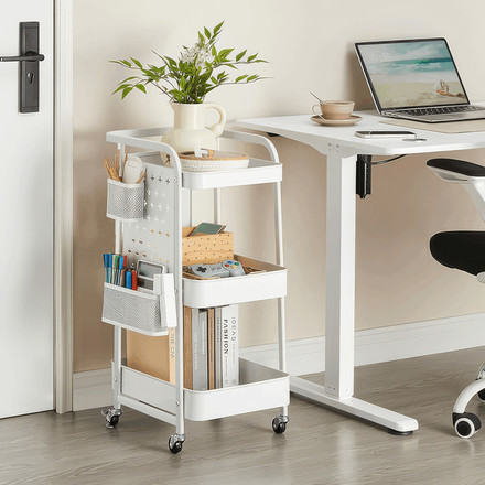 Pojízdný úložný vozík Autronic bílá, APV-E1037 WT (1)