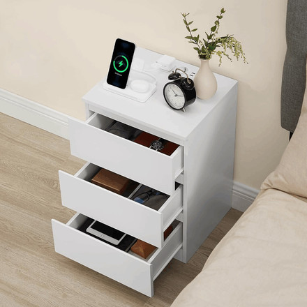 Noční stolek Autronic 40x35x59cm, mdf, bílá, ANT-E1161 WT (2)