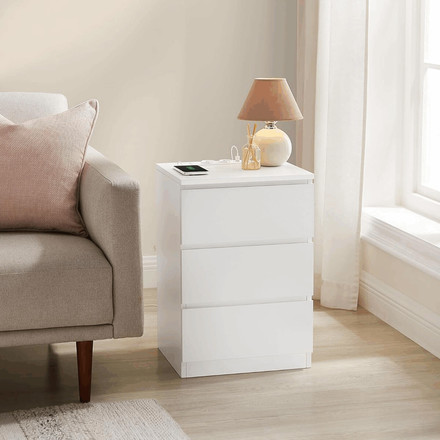 Noční stolek Autronic 40x35x59cm, mdf, bílá, ANT-E1161 WT (1)