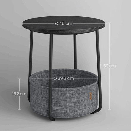 Odkládací stolek Autronic 45x45x50cm, mdf, černá, AKF-E1023 BK (3)