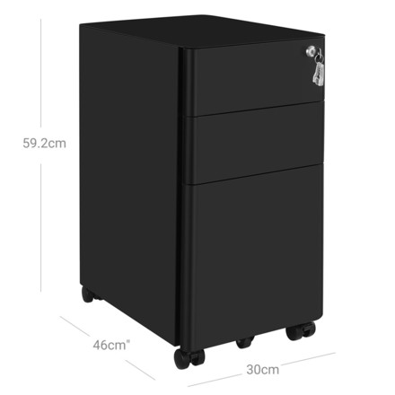 Kancelářský kontejner Autronic 30x46x59cm, kov, černá, AUK-E1130 BK (3)