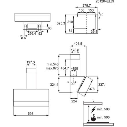 Komínový odsavač par Electrolux 300 LFV216K (3)