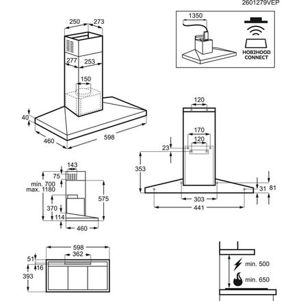 Komínový odsavač par Electrolux 500 LFC516X (7)