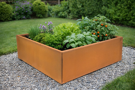 Vyvýšený záhon G21 102 x 32 x 102 cm, Corten (4)