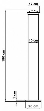 Sloupek pro branku a bránu G21 pro branku a bránu 15x190 cm s patkou, antracitový (1)