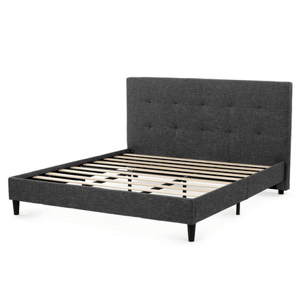 Manželská postel Autronic látka, šedá, BED-M180 GREY2