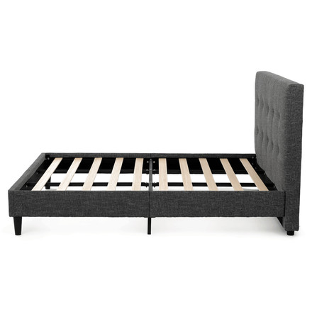 Manželská postel Autronic látka, šedá, BED-M180 GREY2 (3)