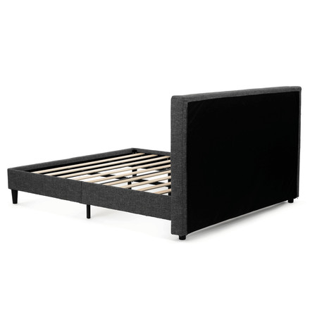 Manželská postel Autronic látka, šedá, BED-M180 GREY2 (4)
