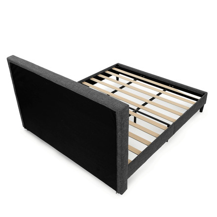 Manželská postel Autronic látka, šedá, BED-M180 GREY2 (6)