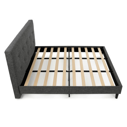 Manželská postel Autronic látka, šedá, BED-M180 GREY2 (7)