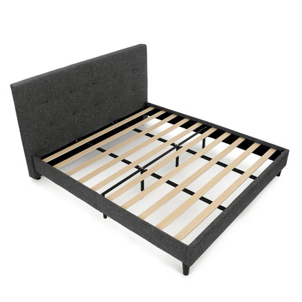 Manželská postel Autronic látka, šedá, BED-M180 GREY2 (8)