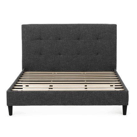 Manželská postel Autronic látka, šedá, BED-M160 GREY2 (2)