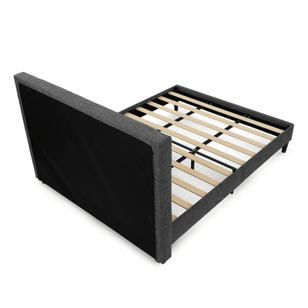 Manželská postel Autronic látka, šedá, BED-M160 GREY2 (6)