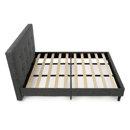 Manželská postel Autronic látka, šedá, BED-M160 GREY2 (7)
