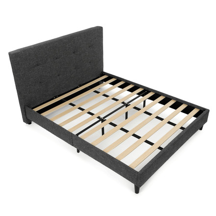 Manželská postel Autronic látka, šedá, BED-M160 GREY2 (8)
