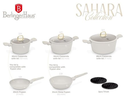 Sada nádobí s titanovým povrchem Berlingerhaus BH-8080 10 ks Sahara Collection (4)