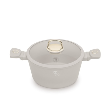 Kastrol s titanovým povrchem a poklicí Berlingerhaus BH-8071 24 cm Sahara Collection