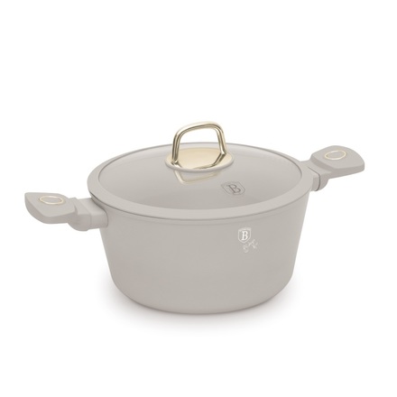 Kastrol s titanovým povrchem a poklicí Berlingerhaus BH-8071 24 cm Sahara Collection (1)