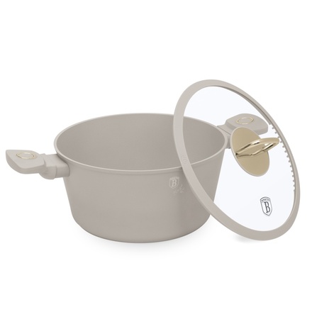Kastrol s titanovým povrchem a poklicí Berlingerhaus BH-8071 24 cm Sahara Collection (3)