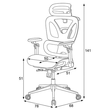 Kancelářská židle Autronic synchronní mechanismus, černá síťovina, KA-B2361 BK (19)