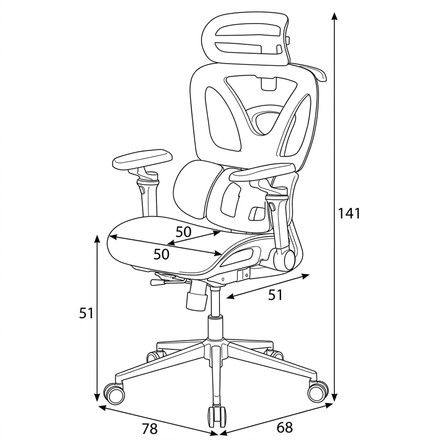 Kancelářská židle Autronic synchronní mechanismus, černá síťovina, KA-B2363 BK (19)