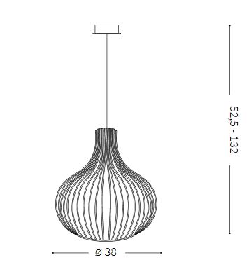 Závěsné svítidlo Ideal Lux (205298) ONION 1x 60W E27 hnědá kov D38 (1)