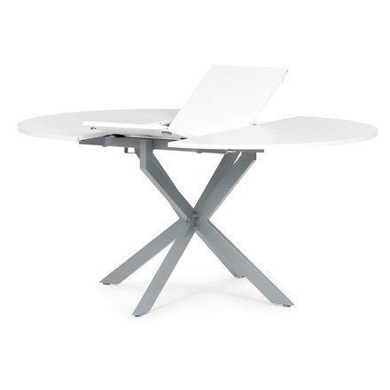 Moderní jídelní stůl s rozkladem Autronic rozkládací 120-160x120 cm, melamin, bílá, DT-I1120 WT