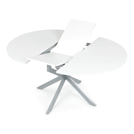 Moderní jídelní stůl s rozkladem Autronic rozkládací 120-160x120 cm, melamin, bílá, DT-I1120 WT (9)