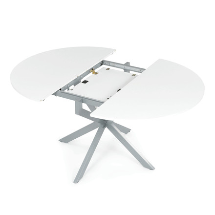 Moderní jídelní stůl s rozkladem Autronic rozkládací 120-160x120 cm, melamin, bílá, DT-I1120 WT (10)