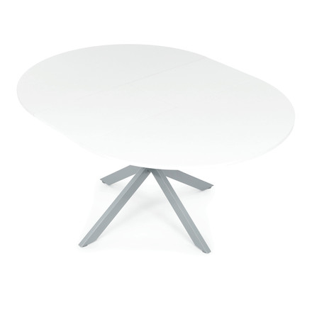 Moderní jídelní stůl s rozkladem Autronic rozkládací 120-160x120 cm, melamin, bílá, DT-I1120 WT (11)