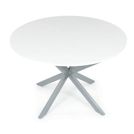 Moderní jídelní stůl s rozkladem Autronic rozkládací 120-160x120 cm, melamin, bílá, DT-I1120 WT (12)