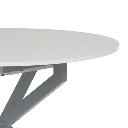 Moderní jídelní stůl s rozkladem Autronic rozkládací 120-160x120 cm, melamin, bílá, DT-I1120 WT (14)