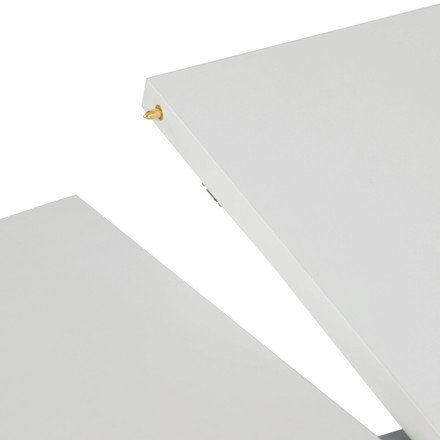 Moderní jídelní stůl s rozkladem Autronic rozkládací 120-160x120 cm, melamin, bílá, DT-I1120 WT (16)