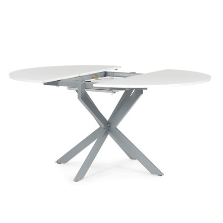 Moderní jídelní stůl s rozkladem Autronic rozkládací 120-160x120 cm, melamin, bílá, DT-I1120 WT (2)