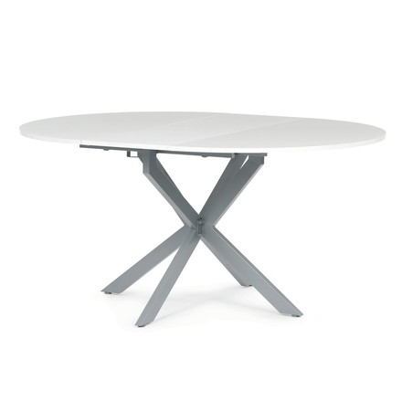Moderní jídelní stůl s rozkladem Autronic rozkládací 120-160x120 cm, melamin, bílá, DT-I1120 WT (3)