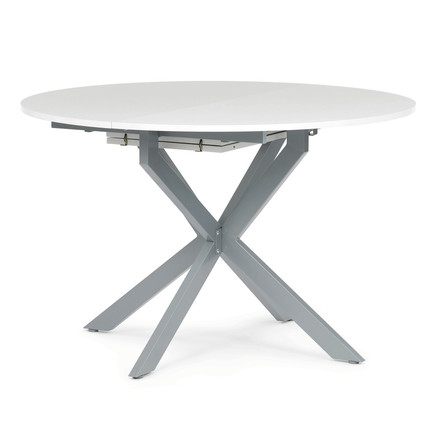 Moderní jídelní stůl s rozkladem Autronic rozkládací 120-160x120 cm, melamin, bílá, DT-I1120 WT (4)
