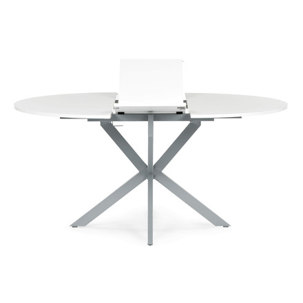 Moderní jídelní stůl s rozkladem Autronic rozkládací 120-160x120 cm, melamin, bílá, DT-I1120 WT (5)