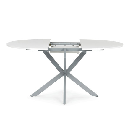 Moderní jídelní stůl s rozkladem Autronic rozkládací 120-160x120 cm, melamin, bílá, DT-I1120 WT (6)