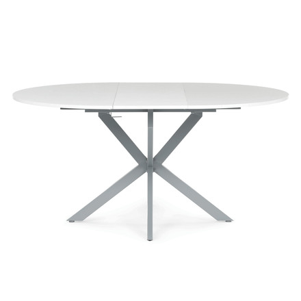 Moderní jídelní stůl s rozkladem Autronic rozkládací 120-160x120 cm, melamin, bílá, DT-I1120 WT (7)