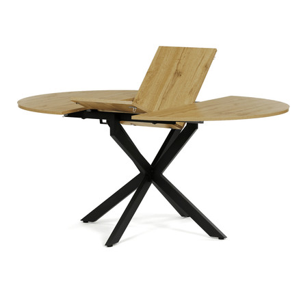 Moderní jídelní stůl s rozkladem Autronic rozkládací 120-160x120 cm, melamin, dub, DT-I1120 OAK
