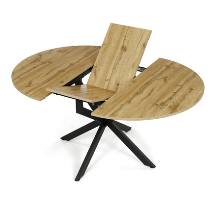 Moderní jídelní stůl s rozkladem Autronic rozkládací 120-160x120 cm, melamin, dub, DT-I1120 OAK (9)
