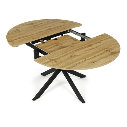 Moderní jídelní stůl s rozkladem Autronic rozkládací 120-160x120 cm, melamin, dub, DT-I1120 OAK (10)