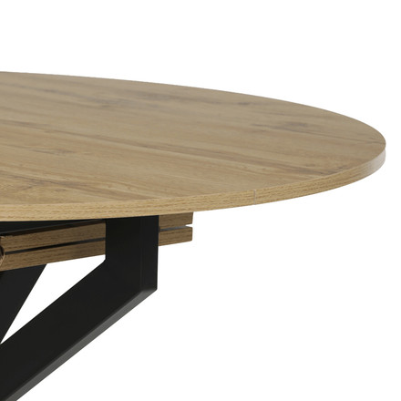 Moderní jídelní stůl s rozkladem Autronic rozkládací 120-160x120 cm, melamin, dub, DT-I1120 OAK (14)