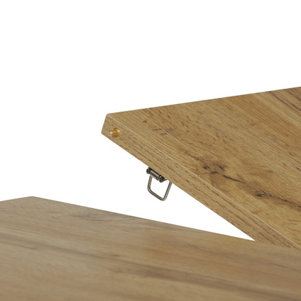 Moderní jídelní stůl s rozkladem Autronic rozkládací 120-160x120 cm, melamin, dub, DT-I1120 OAK (15)