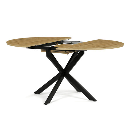 Moderní jídelní stůl s rozkladem Autronic rozkládací 120-160x120 cm, melamin, dub, DT-I1120 OAK (2)