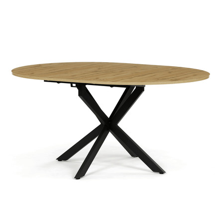 Moderní jídelní stůl s rozkladem Autronic rozkládací 120-160x120 cm, melamin, dub, DT-I1120 OAK (3)