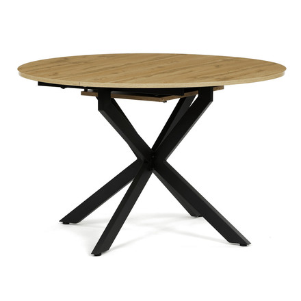 Moderní jídelní stůl s rozkladem Autronic rozkládací 120-160x120 cm, melamin, dub, DT-I1120 OAK (4)